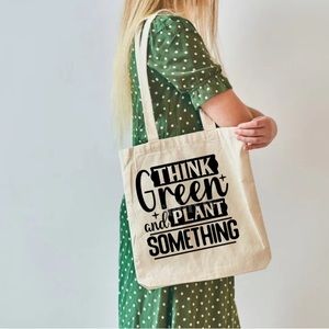Think green and plant something green Tote bag 🍃🌿☘️🪴